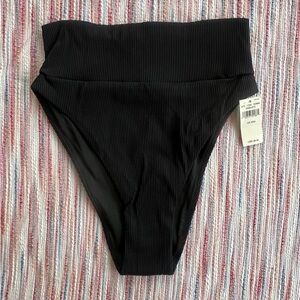 2/$20 ❤️ NWT Aerie High Cut Cheeky Ribbed Bikini Bottom XXS Black